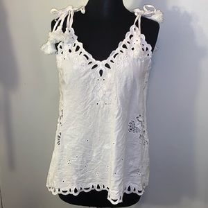 Theory eyelet lace top